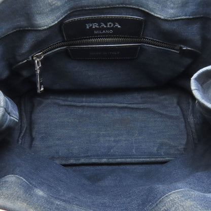 PRADA プラダ ロゴ トートバッグ デニム レディース 中古