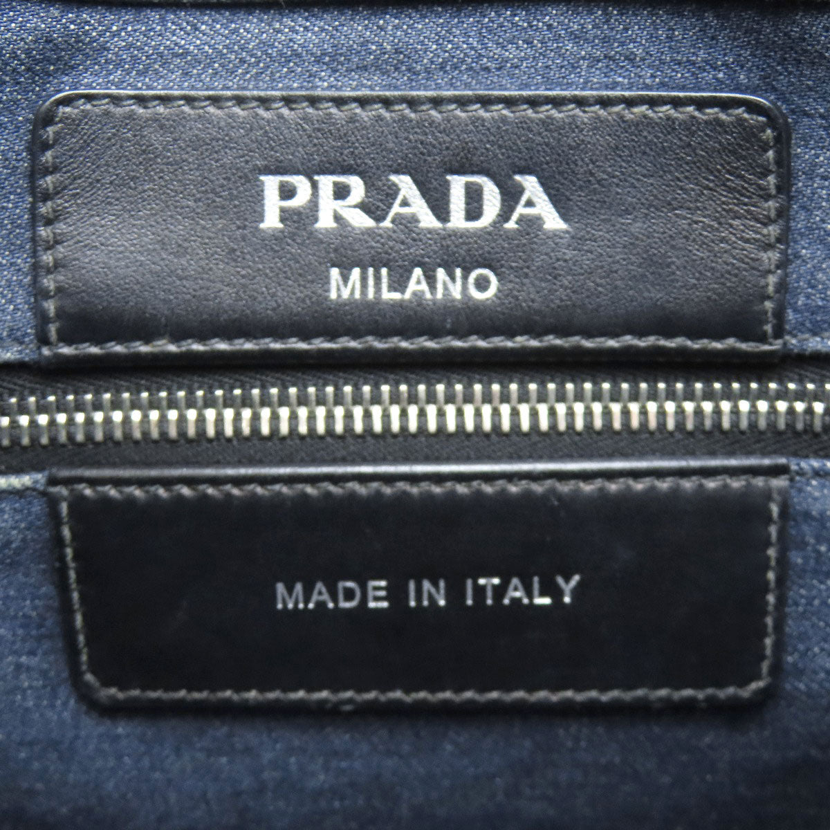 PRADA プラダ ロゴ トートバッグ デニム レディース 中古