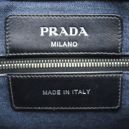 PRADA プラダ ロゴ トートバッグ デニム レディース 中古