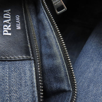 PRADA プラダ ロゴ トートバッグ デニム レディース 中古