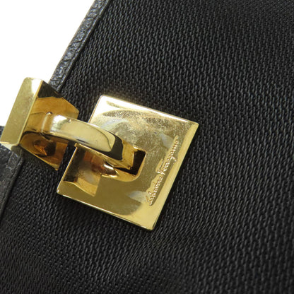 Salvatore Ferragamo サルヴァトーレフェラガモ ロゴ ハンドバッグ ナイロンキャンバス レディース 中古