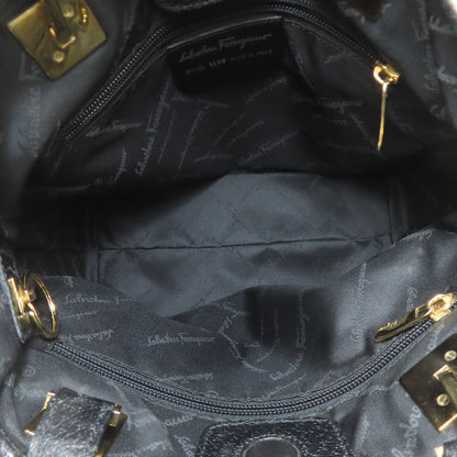 Salvatore Ferragamo サルヴァトーレフェラガモ ロゴ ハンドバッグ ナイロンキャンバス レディース 中古