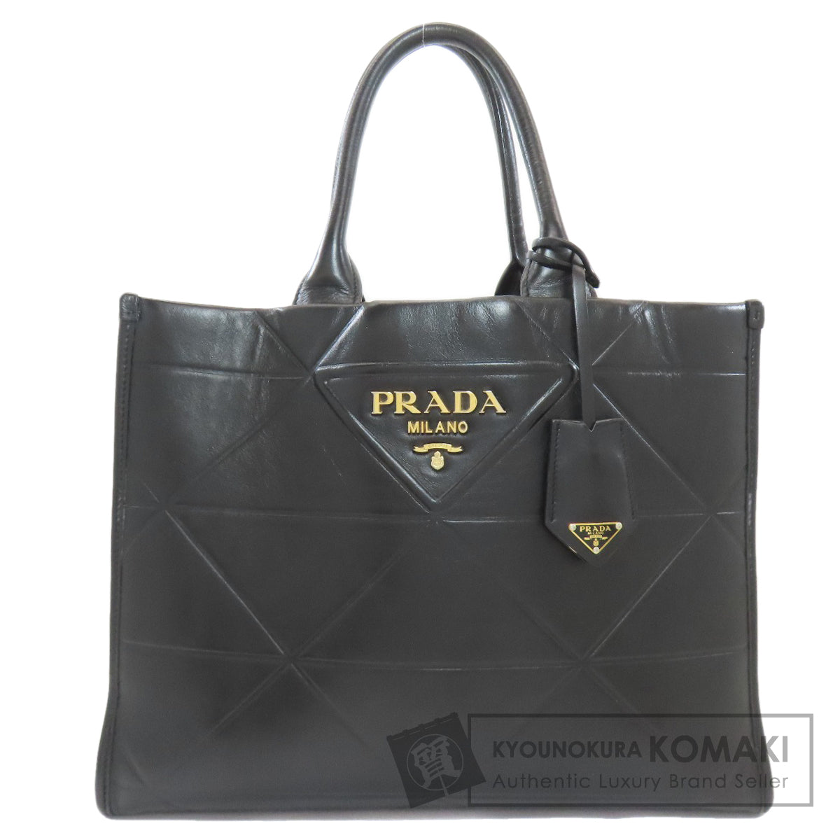 プラダ シンボル トップステッチ ハンドバッグ 中古 商品画像1