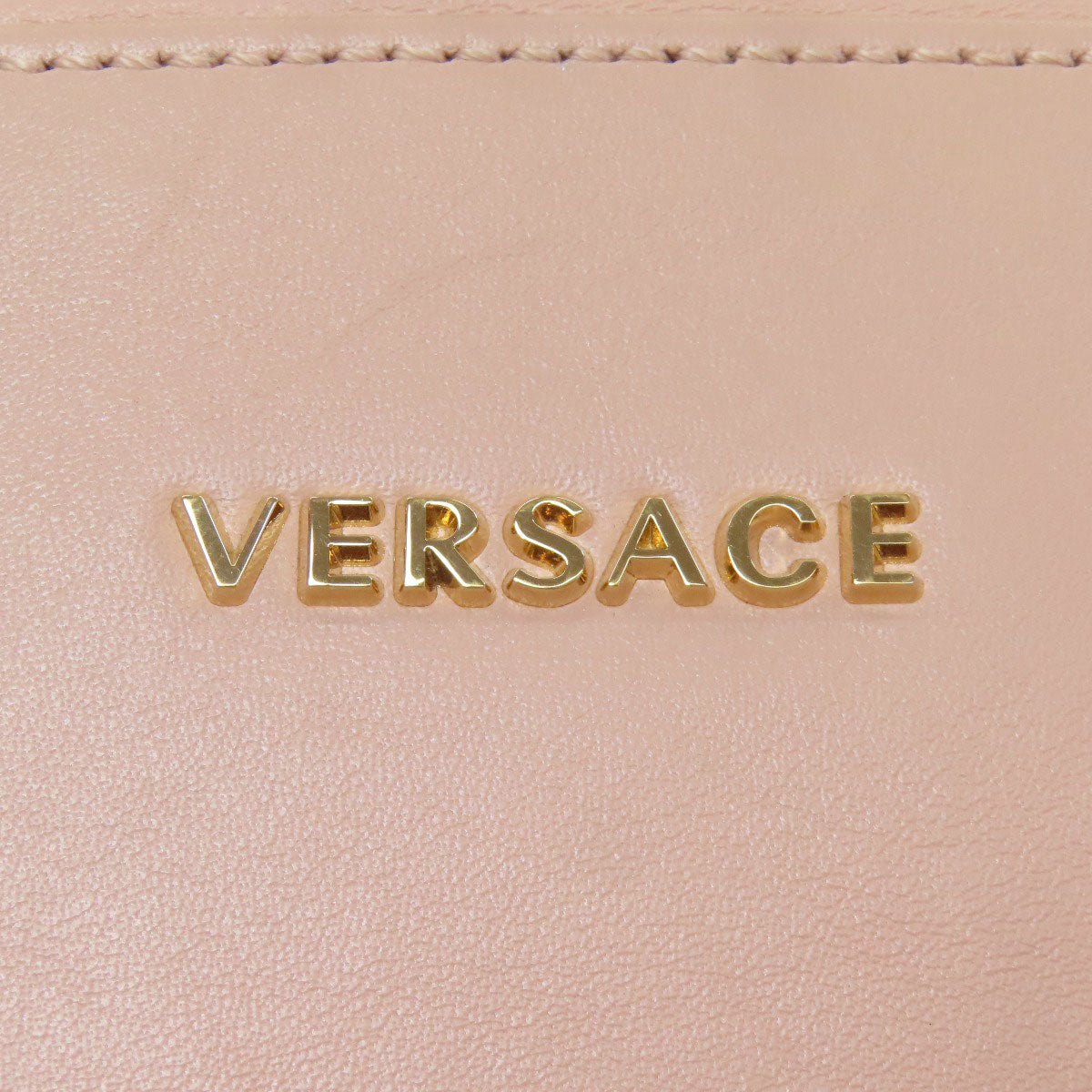 VERSACE ヴェルサーチ ロゴ ショルダーバッグ レザー レディース 中古