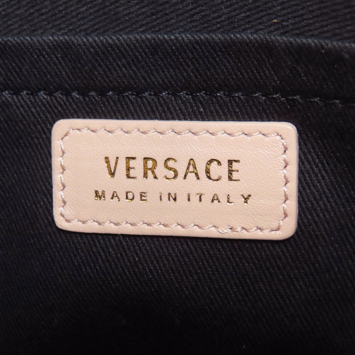 VERSACE ヴェルサーチ ロゴ ショルダーバッグ レザー レディース 中古