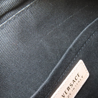 VERSACE ヴェルサーチ ロゴ ショルダーバッグ レザー レディース 中古
