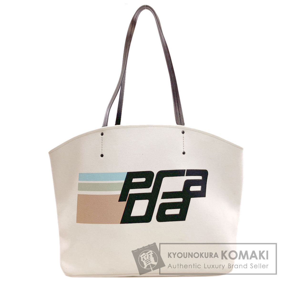 PRADA プラダ ロゴ トートバッグ キャンバス レディース 中古