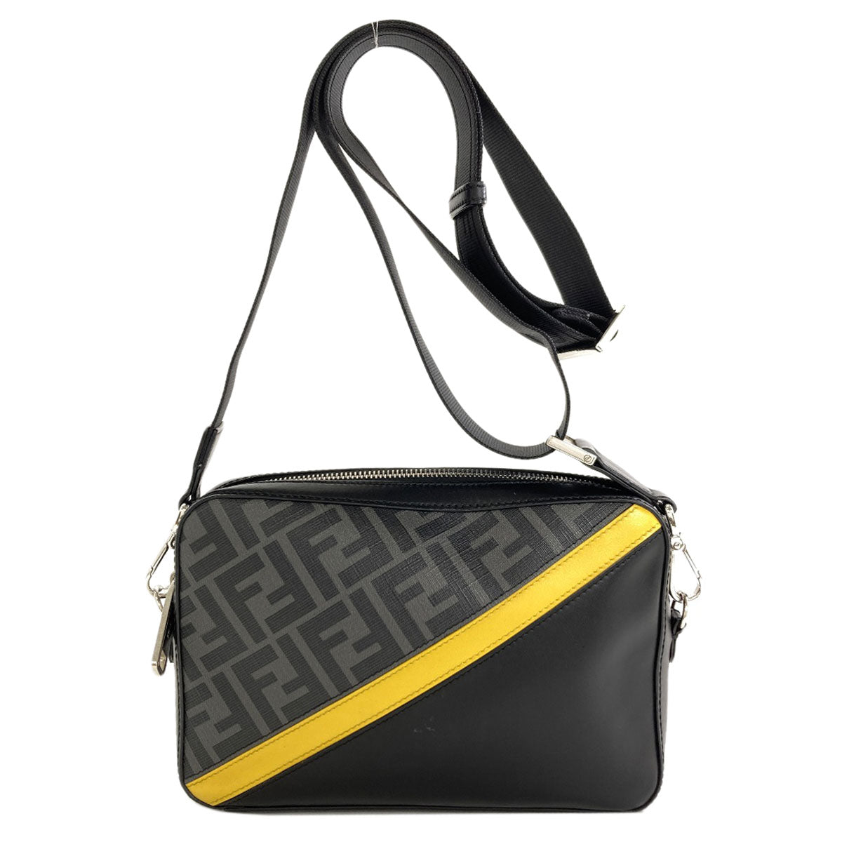 FENDI フェンディ ダイアゴナル カメラケース ショルダーバッグ レザー レディース 中古