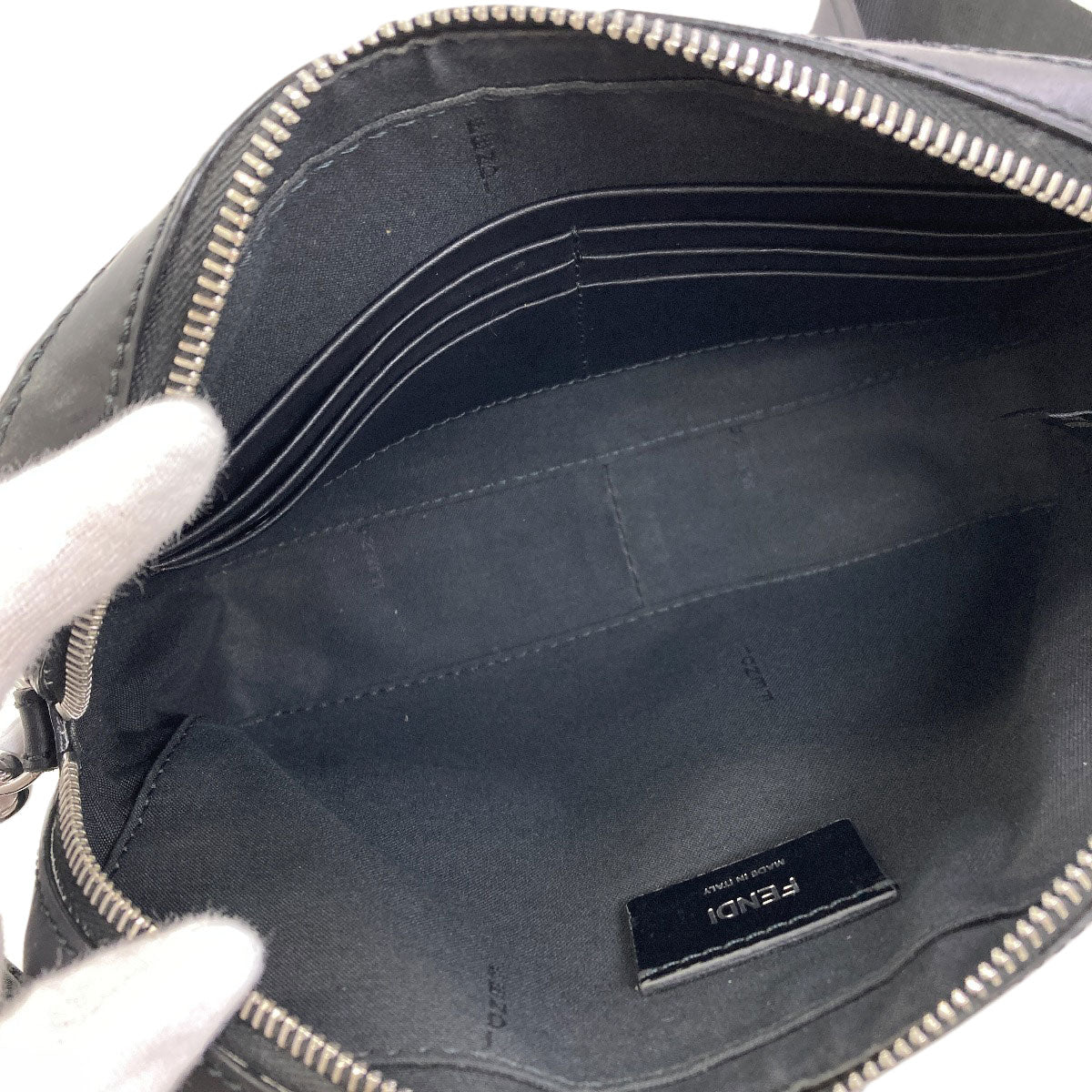 FENDI フェンディ ダイアゴナル カメラケース ショルダーバッグ レザー レディース 中古