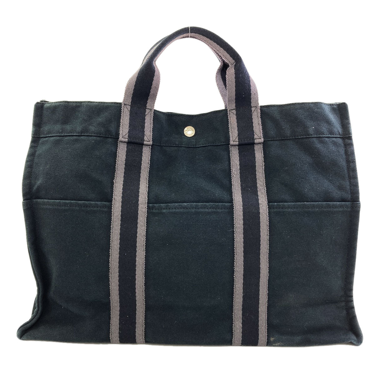 HERMES エルメス サックフールトゥMM シルバー金具 ハンドバッグ キャンバス レディース 中古