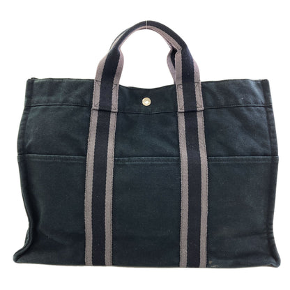 HERMES エルメス サックフールトゥMM シルバー金具 ハンドバッグ キャンバス レディース 中古