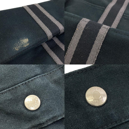 HERMES エルメス サックフールトゥMM シルバー金具 ハンドバッグ キャンバス レディース 中古