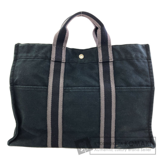 HERMES エルメス サックフールトゥMM シルバー金具 ハンドバッグ キャンバス レディース 中古