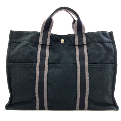HERMES エルメス サックフールトゥMM シルバー金具 ハンドバッグ キャンバス レディース 中古