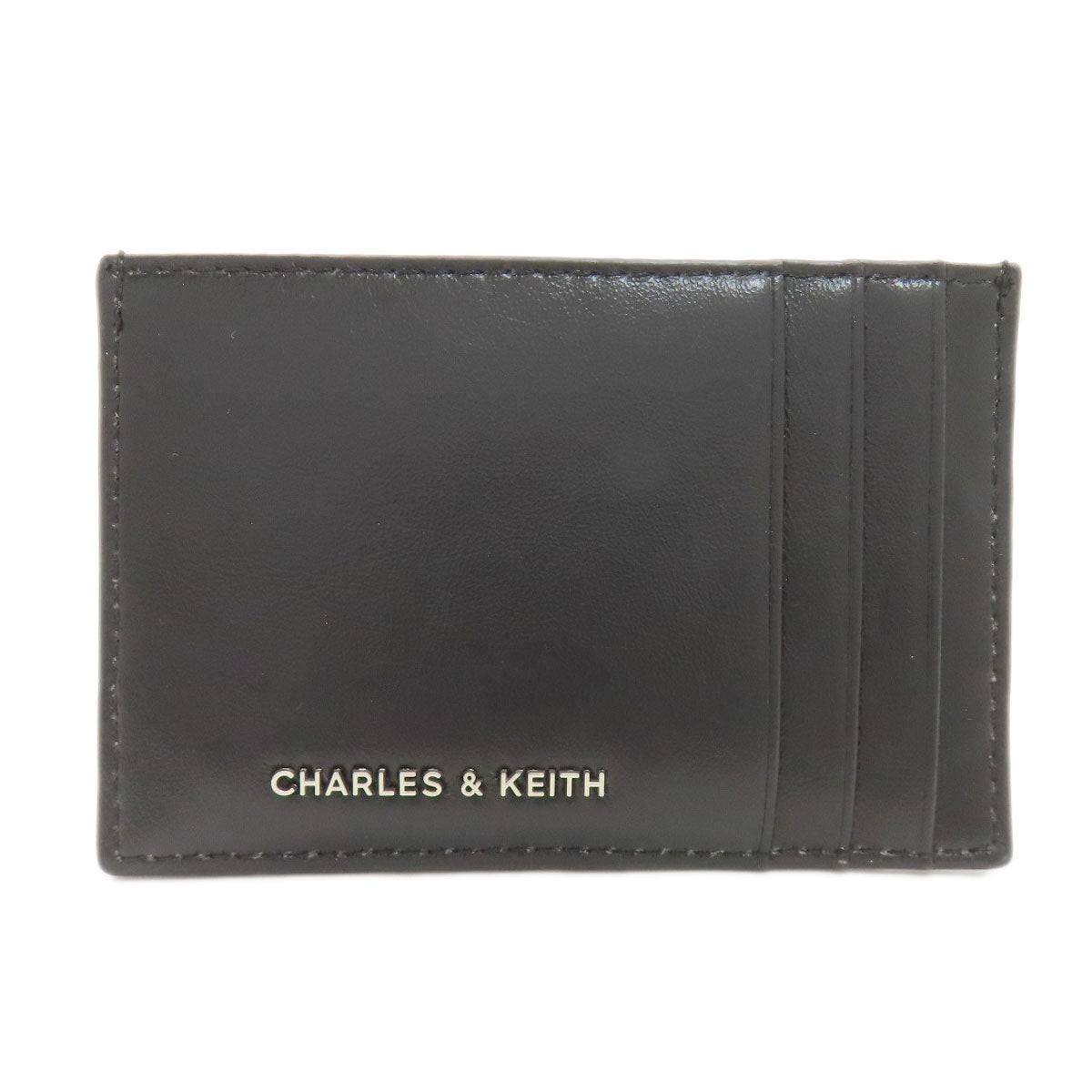 CHARLES＆KEITH チャールズ＆キース 編み込み カードケース レザー レディース 中古