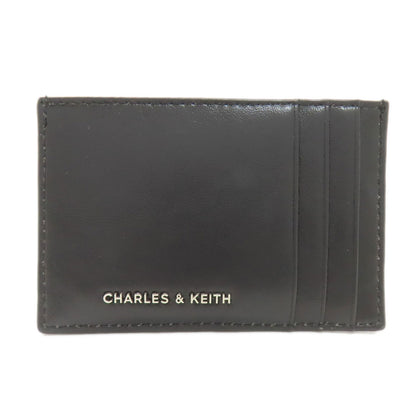 CHARLES＆KEITH チャールズ＆キース 編み込み カードケース レザー レディース 中古
