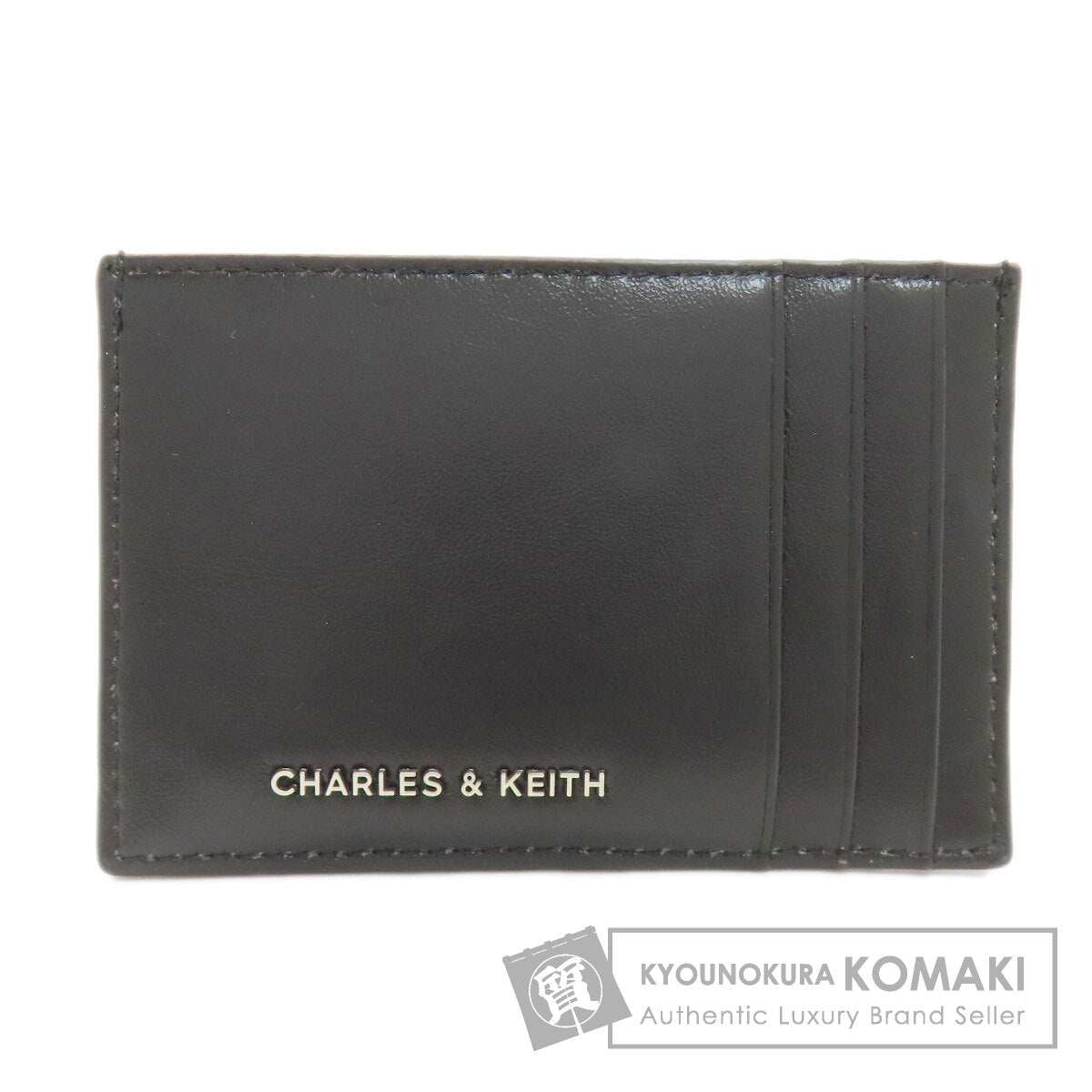 CHARLES＆KEITH チャールズ＆キース 編み込み カードケース レザー レディース 中古