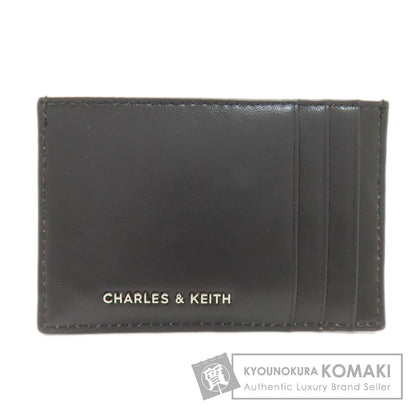 CHARLES＆KEITH チャールズ＆キース 編み込み カードケース レザー レディース 中古