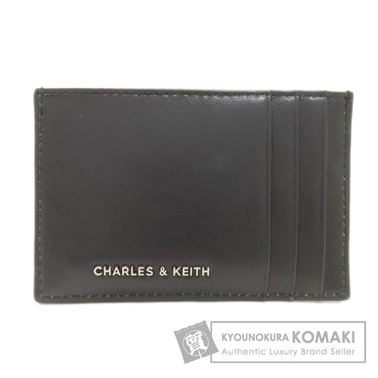 CHARLES＆KEITH チャールズ＆キース 編み込み カードケース レザー レディース 中古