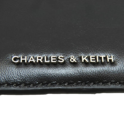 CHARLES＆KEITH チャールズ＆キース 編み込み カードケース レザー レディース 中古
