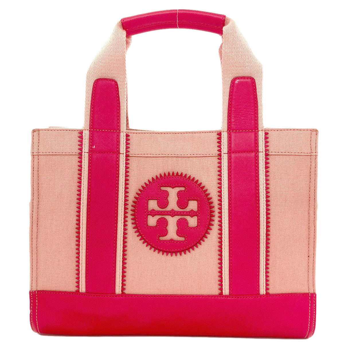 Tory Burch トリーバーチ ロゴ ハンドバッグ キャンバス レディース 中古