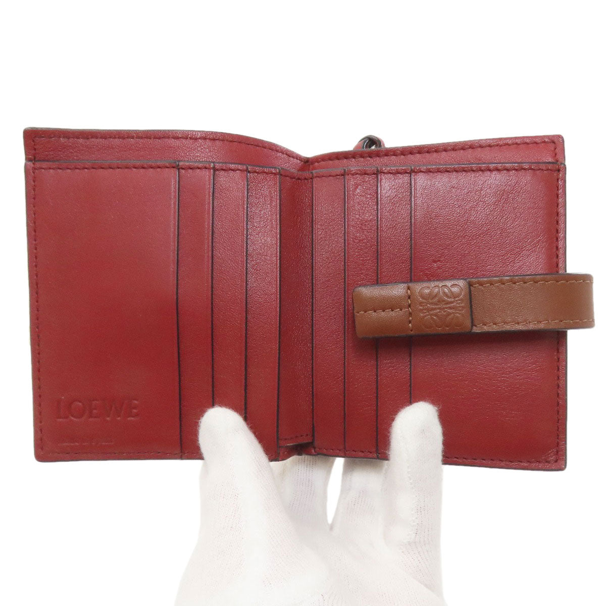 LOEWE ロエベ バーティカル ウォレット 二つ折り財布（小銭入れあり） レザー レディース 中古