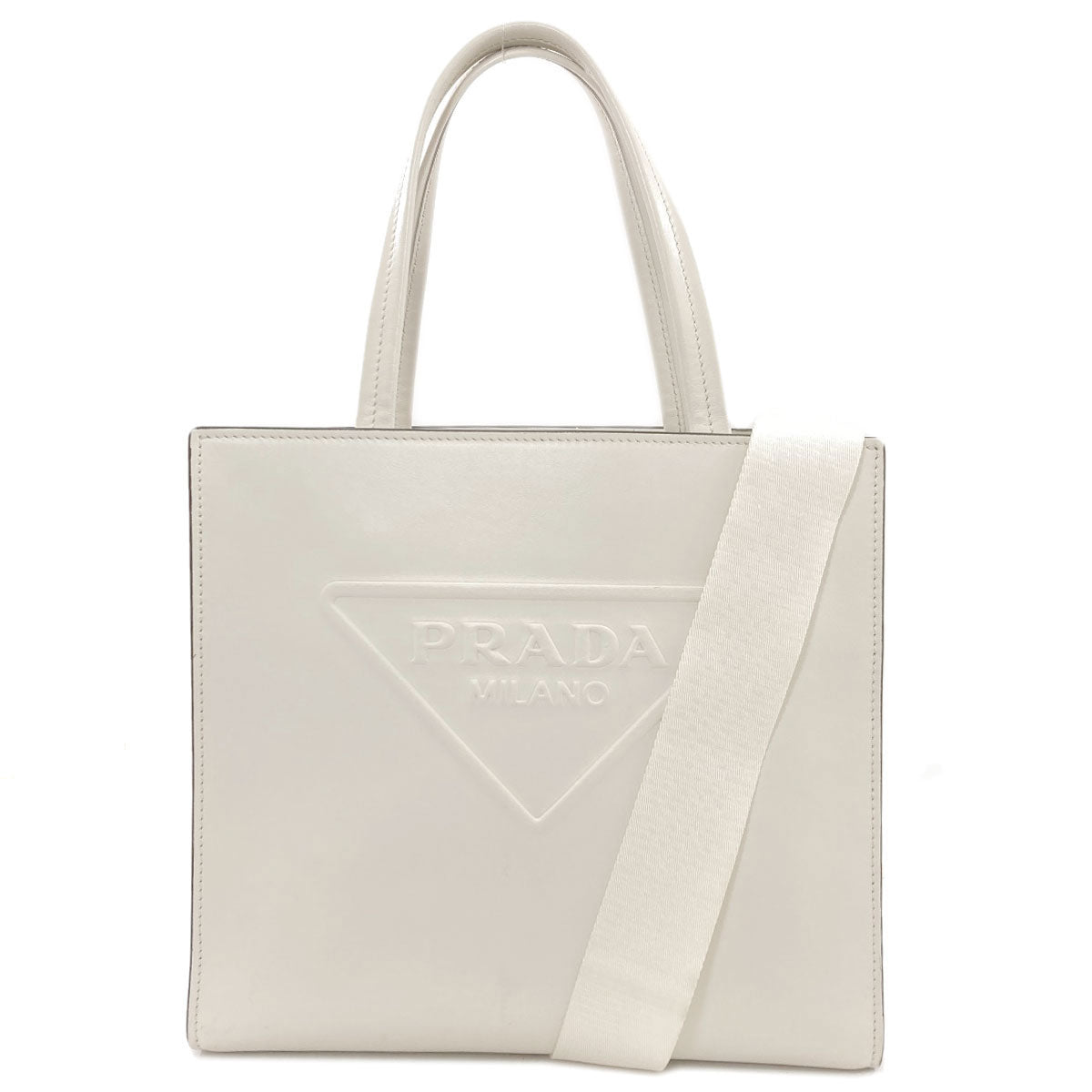 プラダ エンボス トライアングル 2WAY ハンドバッグ 中古 商品画像2