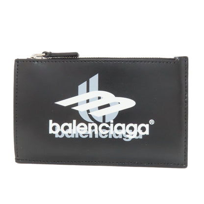 BALENCIAGA バレンシアガ 640535 ロゴプリント カードケース レザー レディース 中古