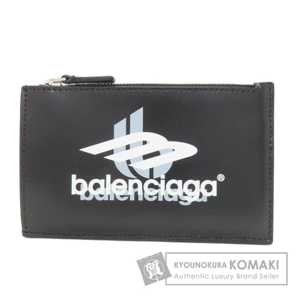 BALENCIAGA バレンシアガ 640535 ロゴプリント カードケース レザー レディース 中古