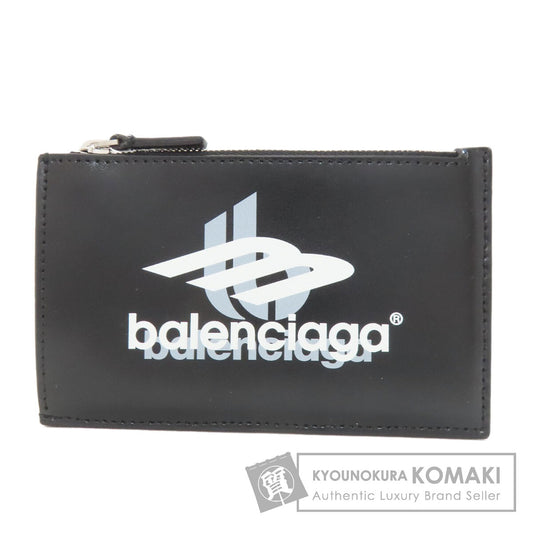 BALENCIAGA バレンシアガ 640535 ロゴプリント カードケース レザー レディース 中古