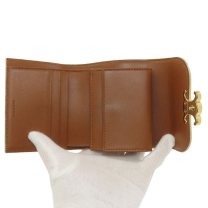 CELINE セリーヌ マカダム柄 三つ折り財布 二つ折り財布（小銭入れあり） レザー レディース 中古