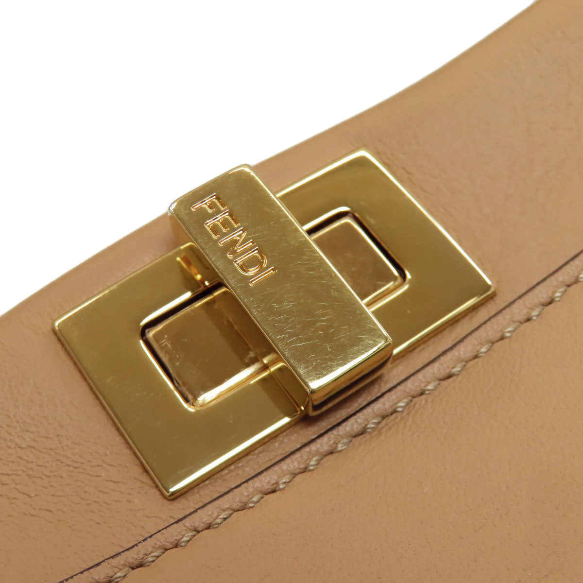 FENDI フェンディ ピーカブー ミニ フラワー 2WAY ハンドバッグ カーフ レディース 中古