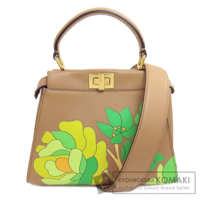 FENDI フェンディ ピーカブー ミニ フラワー 2WAY ハンドバッグ カーフ レディース 中古