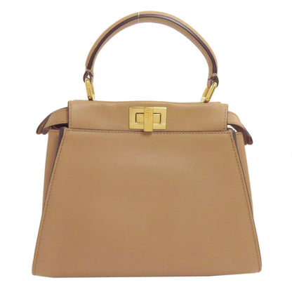 FENDI フェンディ ピーカブー ミニ フラワー 2WAY ハンドバッグ カーフ レディース 中古