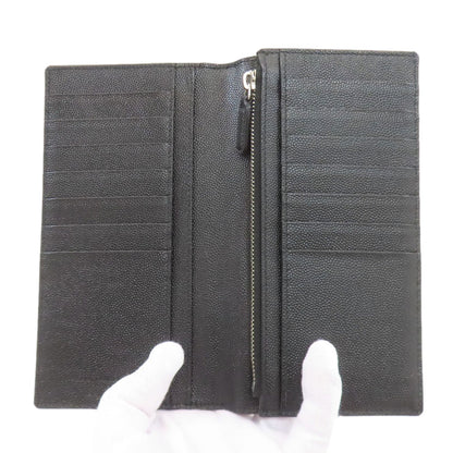 YVES SAINT LAURENT イヴ・サンローラン ロゴ 長財布（小銭入れあり） レザー レディース 中古