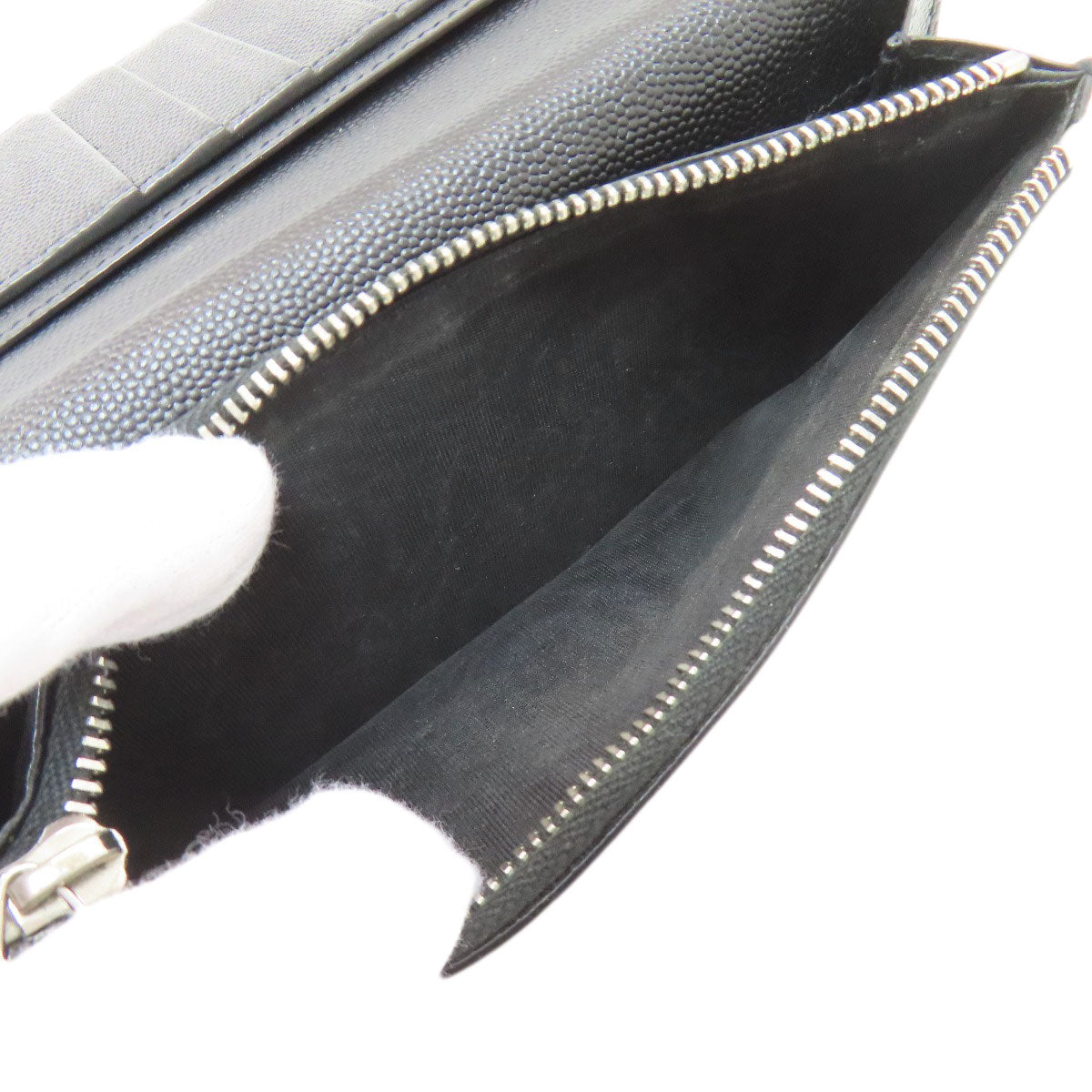 YVES SAINT LAURENT イヴ・サンローラン ロゴ 長財布（小銭入れあり） レザー レディース 中古