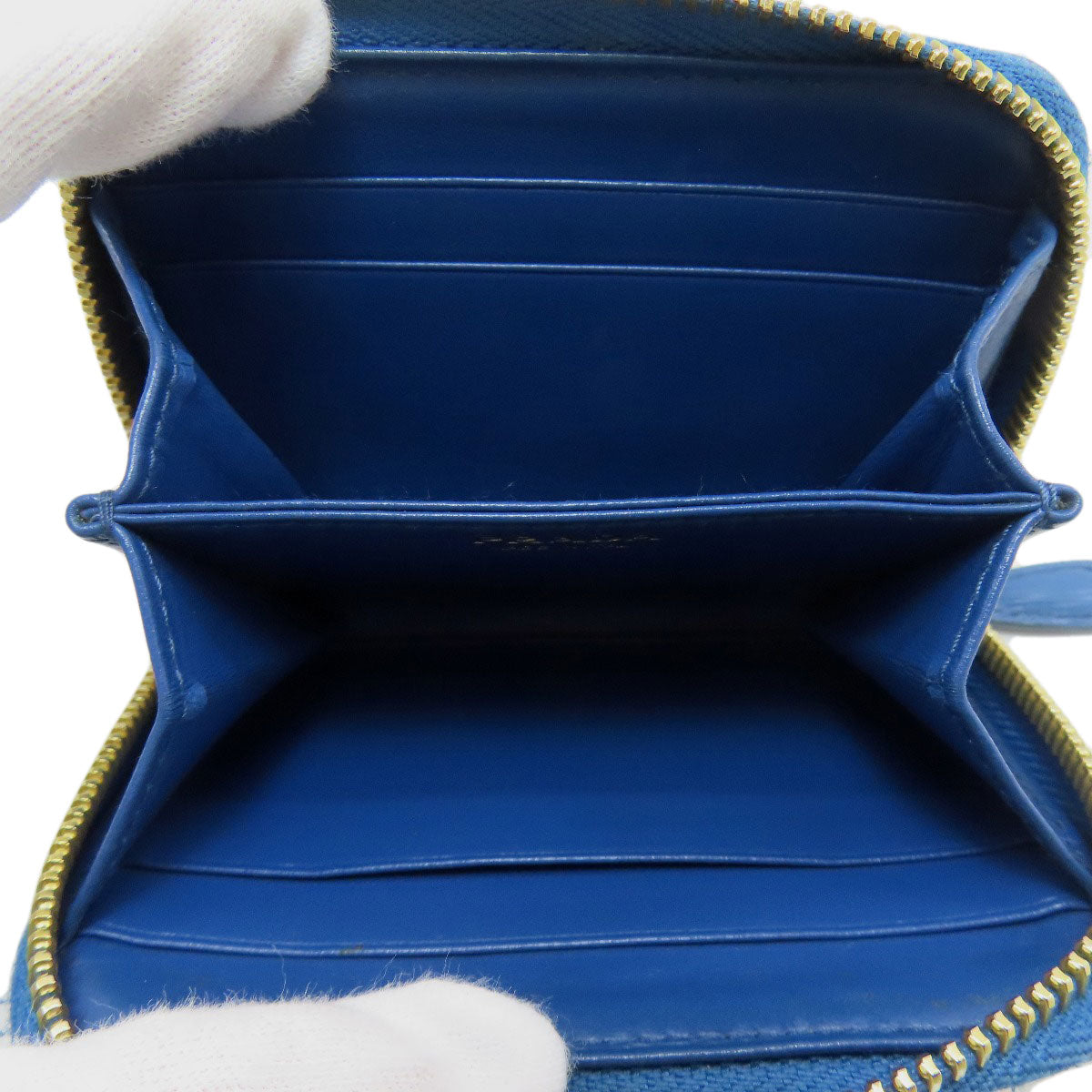 PRADA プラダ ロゴ金具 コインケース レザー レディース 中古