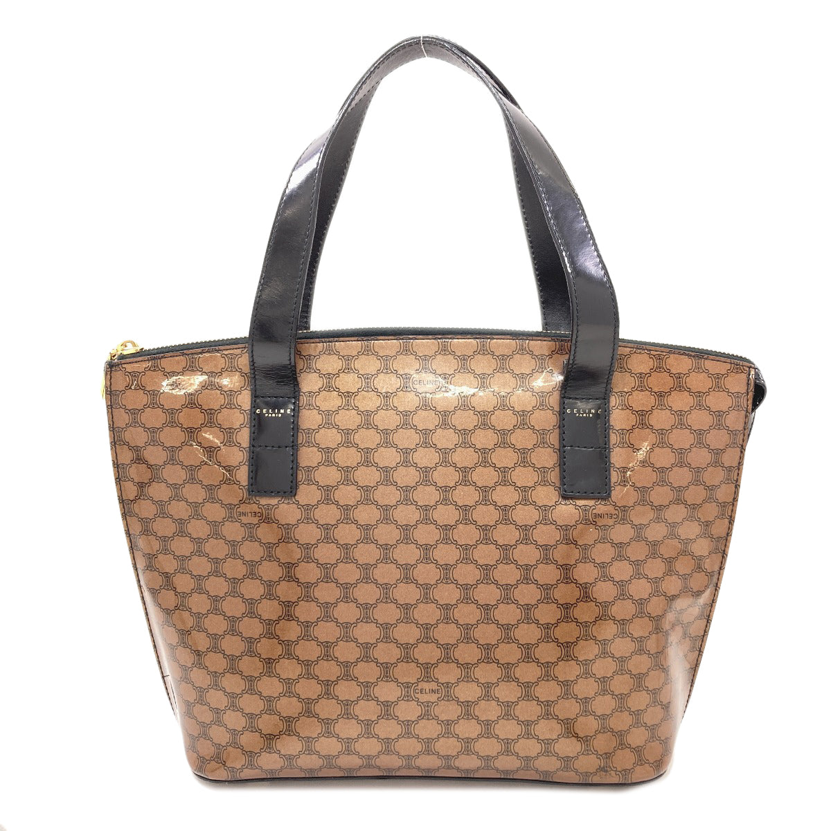 CELINE セリーヌ マカダム トートバッグ エナメル レディース 中古
