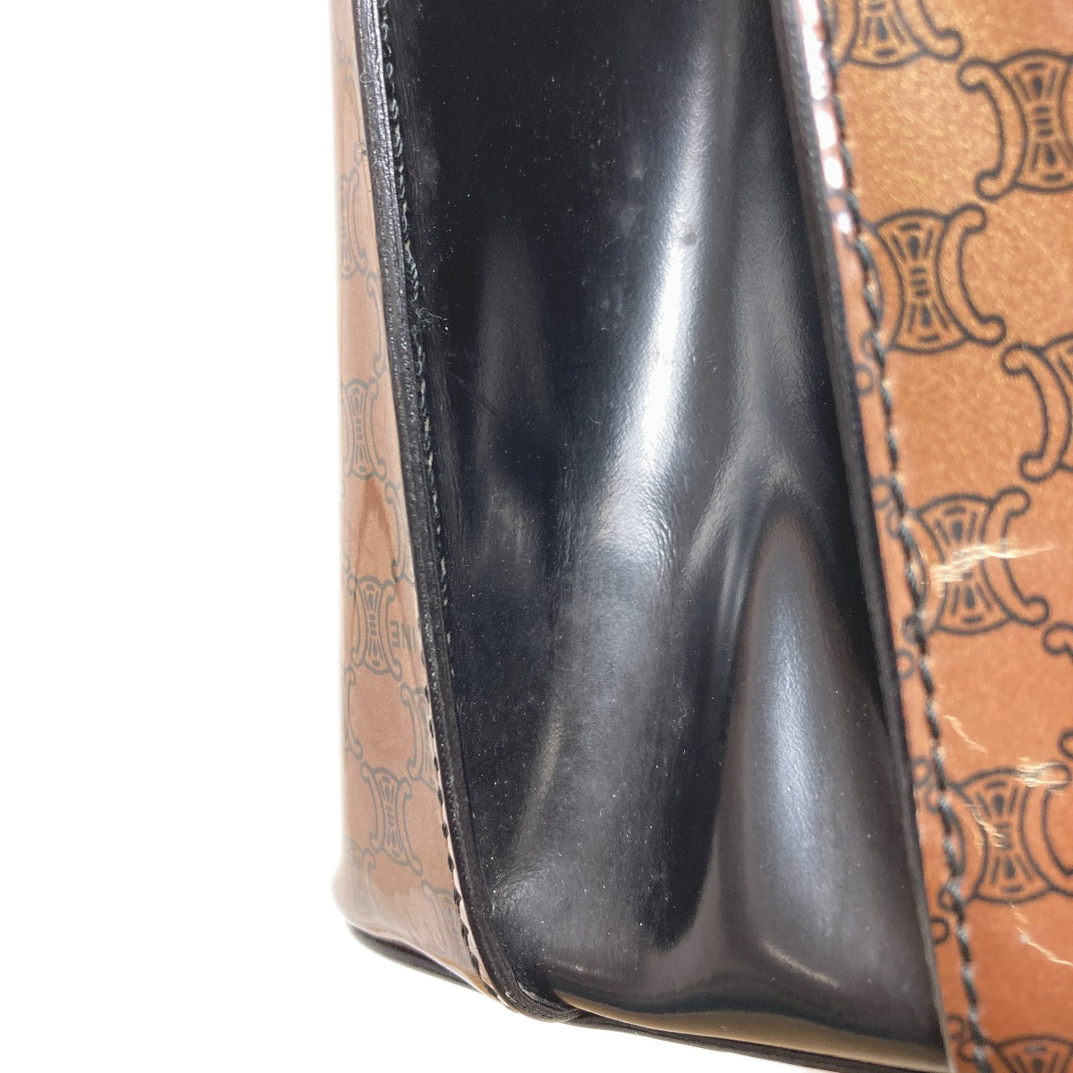 CELINE セリーヌ マカダム トートバッグ エナメル レディース 中古
