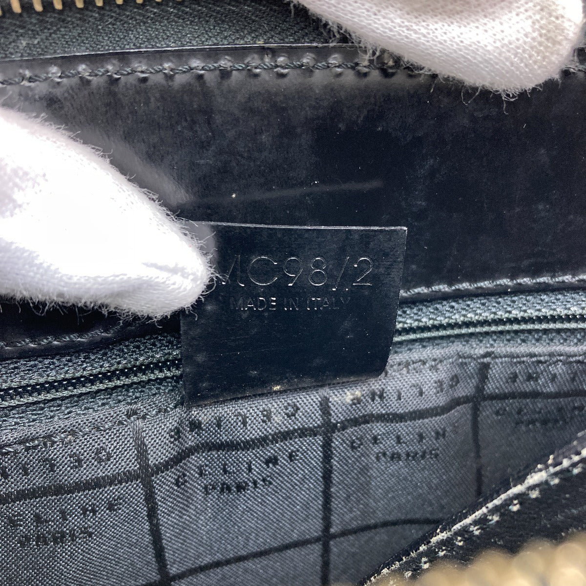 CELINE セリーヌ マカダム トートバッグ エナメル レディース 中古