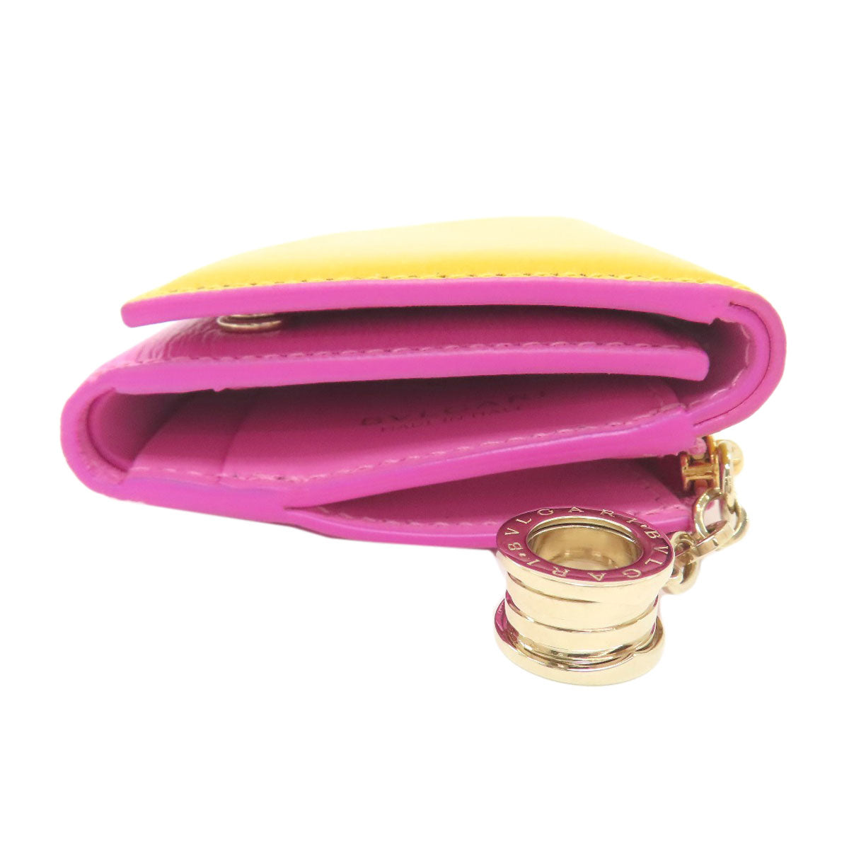 BVLGARI ブルガリ ビーゼロワンチャーム 二つ折り財布（小銭入れあり） レザー レディース 中古