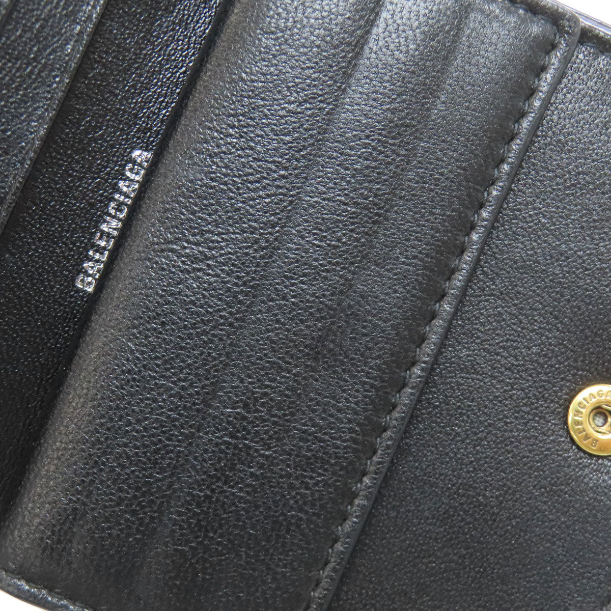 BALENCIAGA バレンシアガ 594216 ロゴ 二つ折り財布（小銭入れあり） カーフ レディース 中古