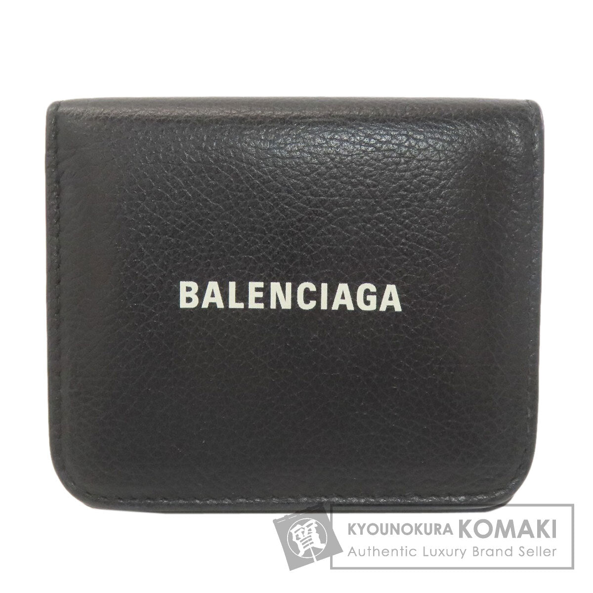BALENCIAGA バレンシアガ 594216 ロゴ 二つ折り財布（小銭入れあり） カーフ レディース 中古