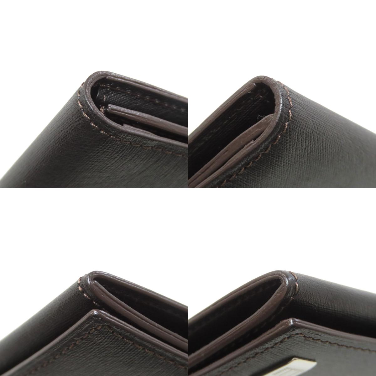 Dunhill ダンヒル メタルロゴ 長財布（小銭入れあり） レザー メンズ 中古