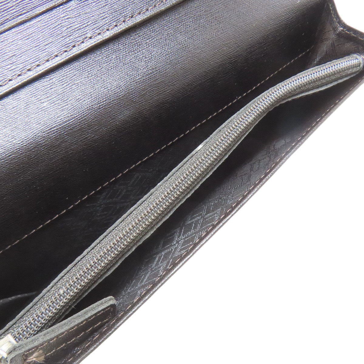 Dunhill ダンヒル メタルロゴ 長財布（小銭入れあり） レザー メンズ 中古