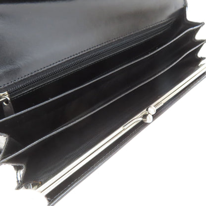 CELINE セリーヌ ロゴ 長財布（小銭入れあり） レザー レディース 中古