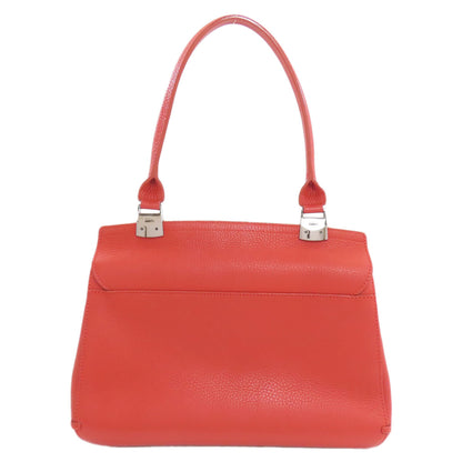 Longchamp ロンシャン ロゴ ハンドバッグ レザー レディース 中古