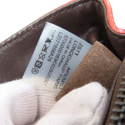 Longchamp ロンシャン ロゴ ハンドバッグ レザー レディース 中古