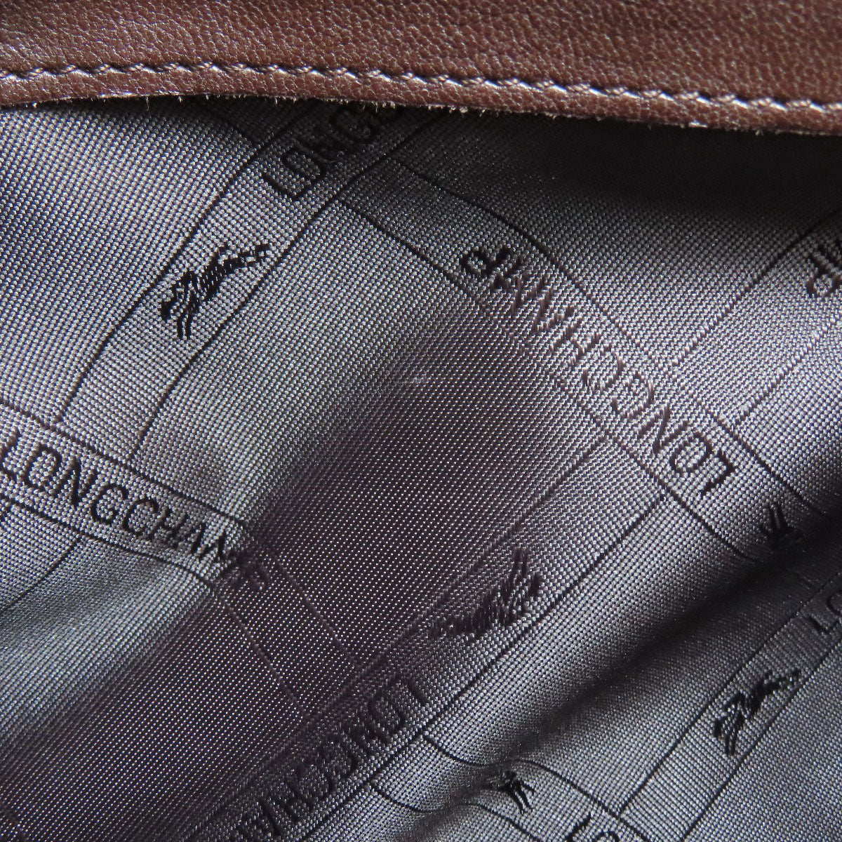 Longchamp ロンシャン ロゴ ハンドバッグ レザー レディース 中古