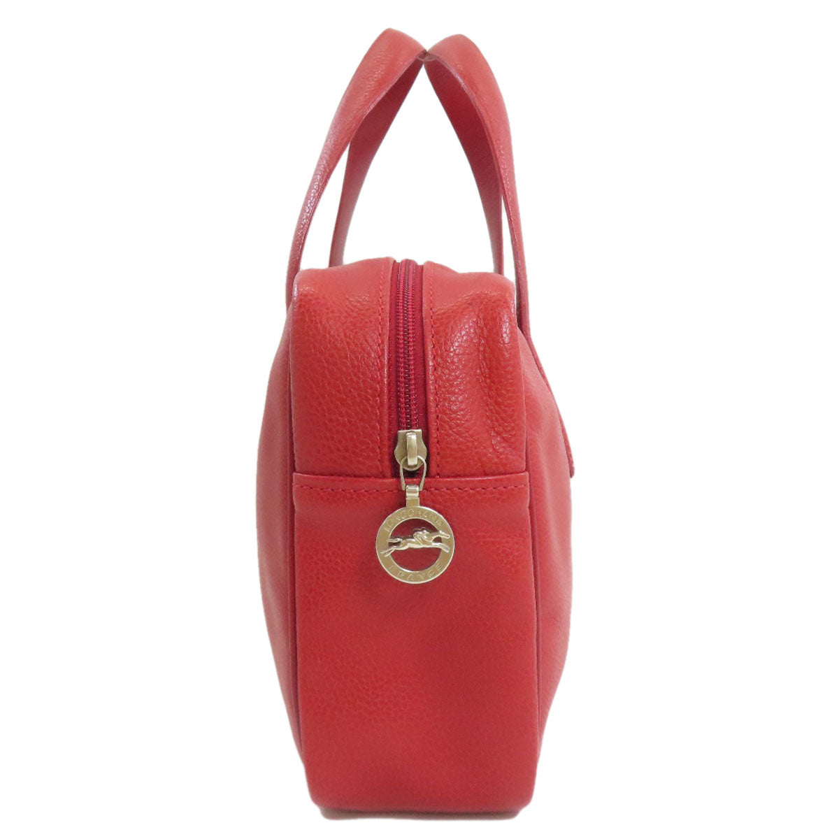 Longchamp ロンシャン ロゴ ハンドバッグ レザー レディース 中古